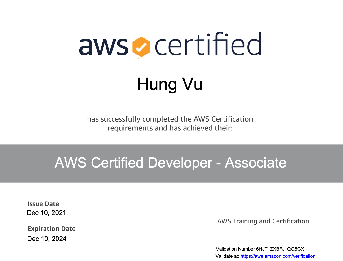 AWS Certified Developer - Associate