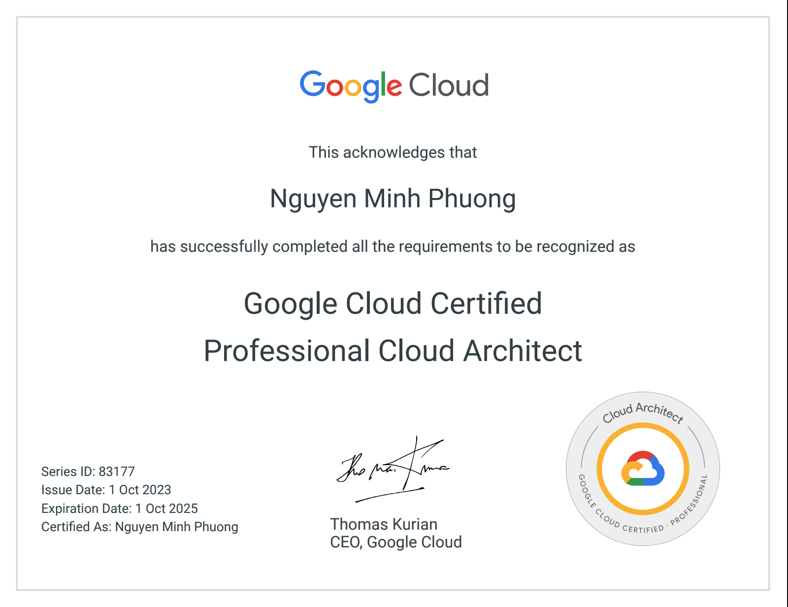 Google Cloud Certified - Professional Cloud Architect